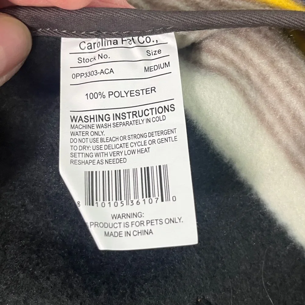 Pendleton Acadia Fleece Dog Coat Vibrant Striped Size Medium